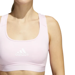 Biustonosz damski adidas  PWR Mid-Support Clear Pink