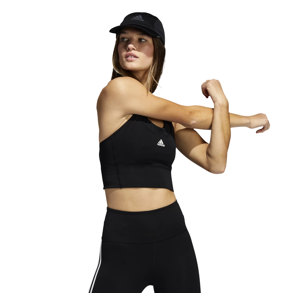 Biustonosz damski adidas  Running Medium-Support Pocket Black