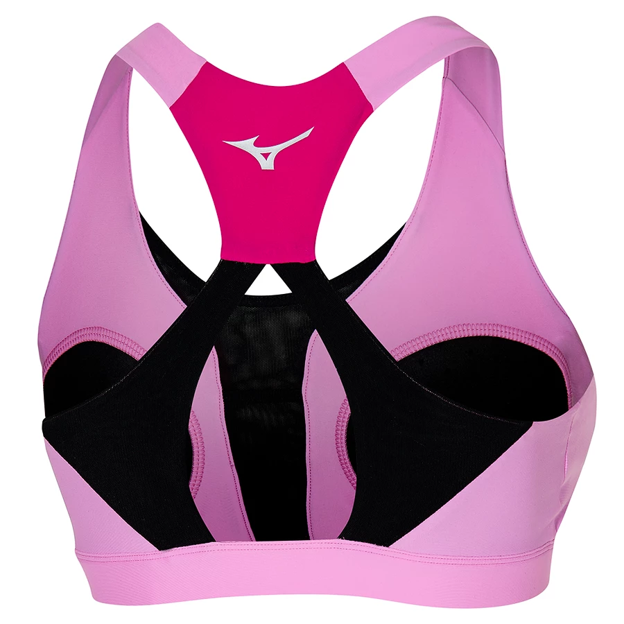 Biustonosz damski Mizuno  High Support Bra Pink Peacock
