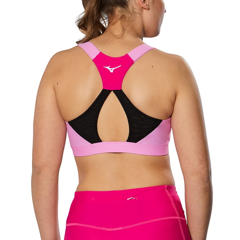 Biustonosz damski Mizuno  High Support Bra Pink Peacock S