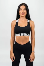 Biustonosz damski Nebbia Biustonosz sportowy ze średnim wsparciem ICONIC Black