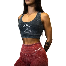 Biustonosz damski Nebbia NEBBIA x OLYMPIA Washed Medium-Support Sports Bra GOLDEN AGE 778 black