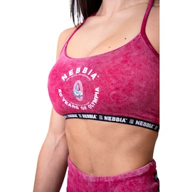 Biustonosz damski Nebbia NEBBIA x OLYMPIA Washed Open Back Sports Bra LEGACY 779 red