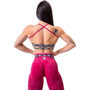 Biustonosz damski Nebbia NEBBIA x OLYMPIA Washed Open Back Sports Bra LEGACY 779 red