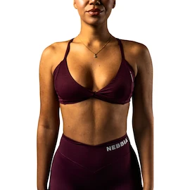Biustonosz damski Nebbia STRONG BEAUTY Medium-Support Sports Bra TWIST-KNOT 423 dark red