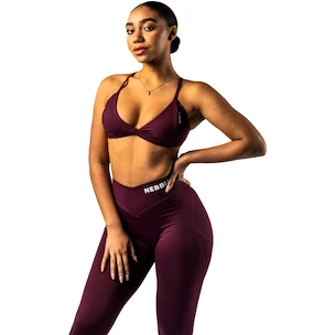 Biustonosz damski Nebbia STRONG BEAUTY Medium-Support Sports Bra TWIST-KNOT 423 dark red