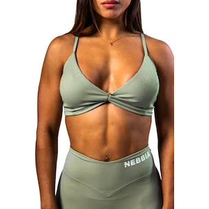 Biustonosz damski Nebbia STRONG BEAUTY Medium-Support Sports Bra TWIST-KNOT 423 light green