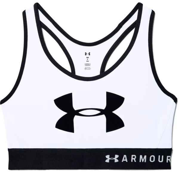 Biustonosz damski Under Armour  Mid Keyhole Graphic White  S