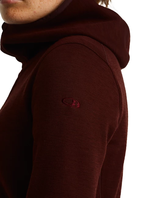 Bluza damska Icebreaker  W Elemental LS Zip Hood ESPRESSO