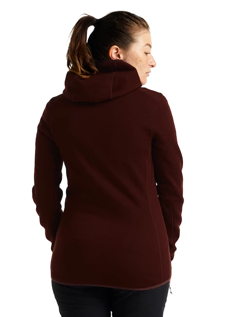 Bluza damska Icebreaker  W Elemental LS Zip Hood ESPRESSO