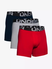 Bokserki męskie Under Armour Charged Cotton 6in 3Pack Red