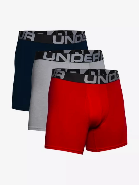 Bokserki męskie Under Armour  Charged Cotton 6in 3Pack Red  S