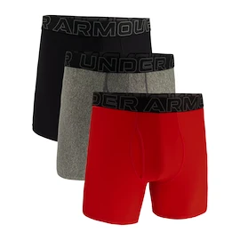 Bokserki męskie Under Armour Perf Tech Solid 6in 3Pack Red
