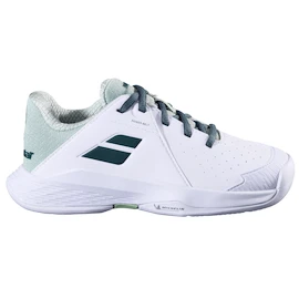 Buty tenisowe dziecięce Babolat Propulse Jr 3 AC Wimbledon White/Dark Green