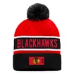 Czapka zimowa Fanatics  Authentic Pro Game & Train Cuffed Pom Knit Chicago Blackhawks