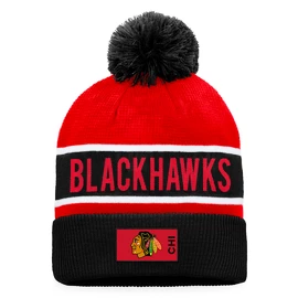 Czapka zimowa Fanatics Authentic Pro Game & Train Cuffed Pom Knit Chicago Blackhawks