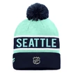 Czapka zimowa Fanatics  Authentic Pro Game & Train Cuffed Pom Knit Seattle Kraken