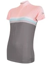 Damska koszulka rowerowa Sensor  Cyklo Summer Stripe Grey/Pink