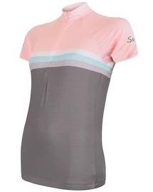 Damska koszulka rowerowa Sensor Cyklo Summer Stripe Grey/Pink