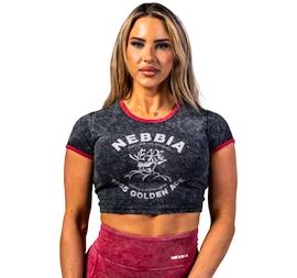 Damski podkoszulek Nebbia NEBBIA x OLYMPIA Washed Crop Top GOLDEN AGE 782 black