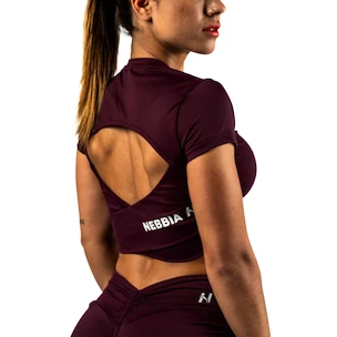 Damski podkoszulek Nebbia STRONG BEAUTY Open-back Cropped Top 430 dark red