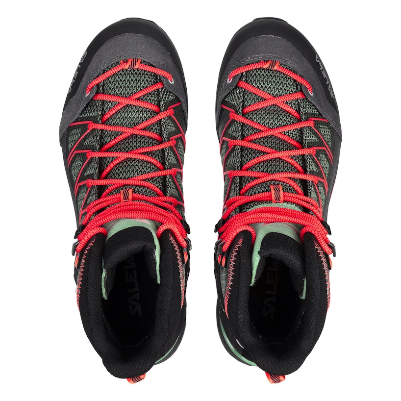 Damskie buty outdoorowe Salewa  WS MTN Trainer Lite Mid Gtx Feld Green/Fluo Coral