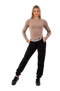 Damskie dresy Nebbia  Iconic Mid-Waist Sweatpants 408 black XS