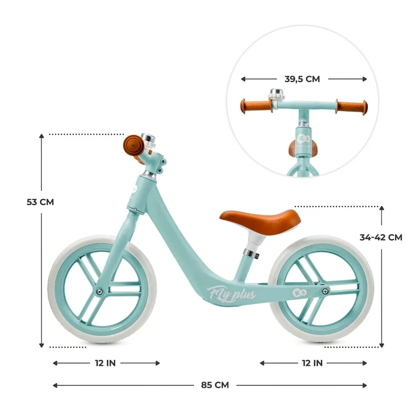Dziecięcy rowerek biegowy Kinderkraft Fly Plus Baby Blue