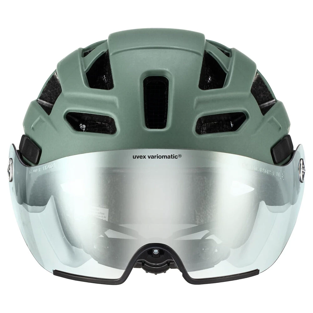 Kask rowerowy Uvex Finale Visor V Moss Green-Cloud M (S4109770400)