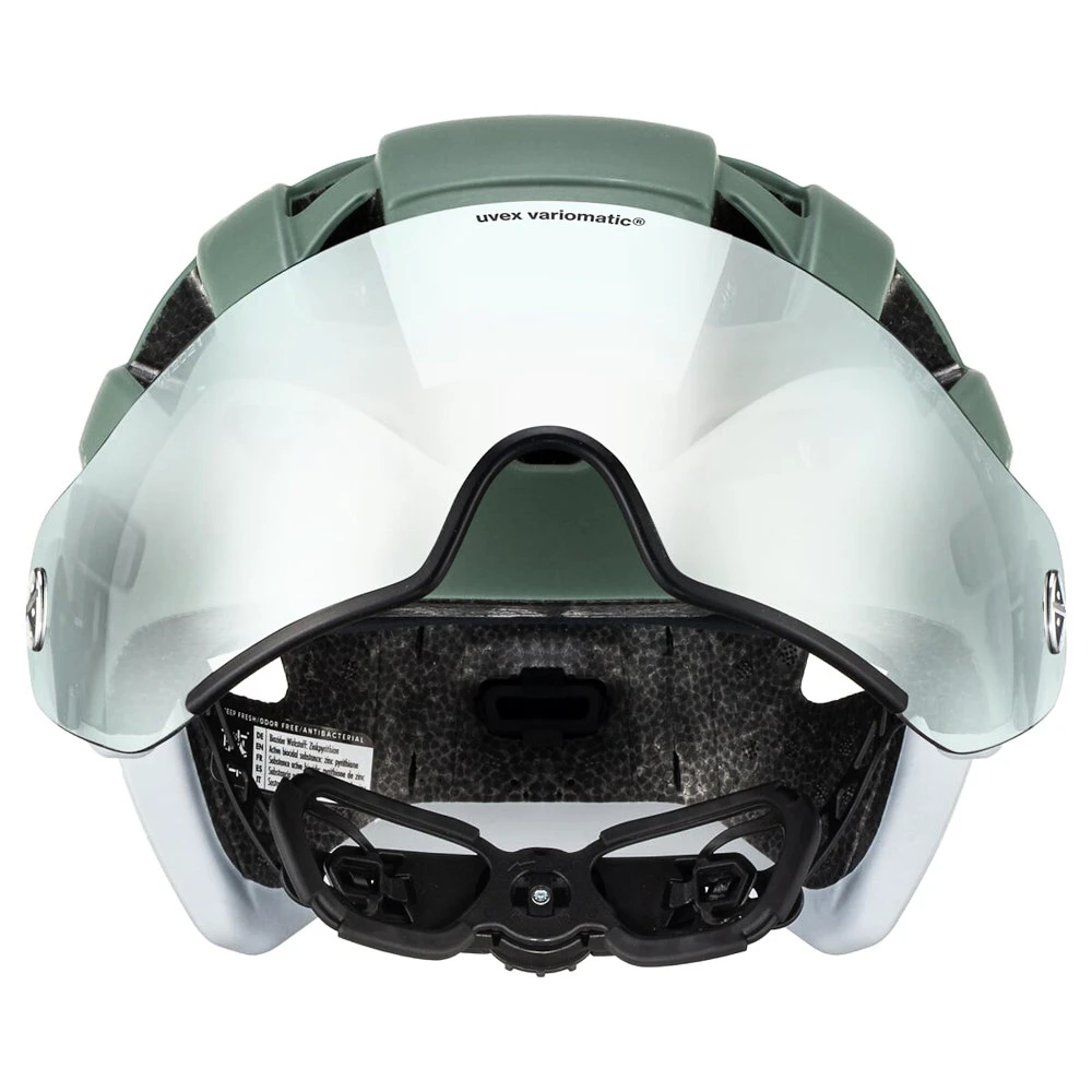 Kask rowerowy Uvex Finale Visor V Moss Green-Cloud M (S4109770400)