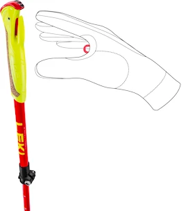 Kijki do biegów trailowych Leki  Ultratrail FX Junior, naturalcarbon-bright red-neonyellow, 95 - 110 cm