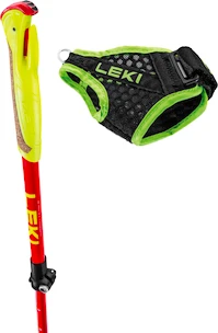 Kijki do biegów trailowych Leki  Ultratrail FX Junior, naturalcarbon-bright red-neonyellow, 95 - 110 cm