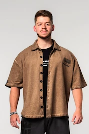 Koszula męska Nebbia Washed-off Oversized Shirt 90s THROWBACK 347 Light Brown