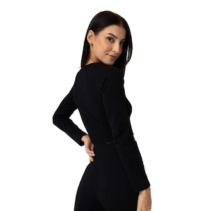 Koszulka damska GymBeam  FLO Ribbed CropTop Black M