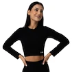 Koszulka damska GymBeam  FLO Ribbed CropTop Black M