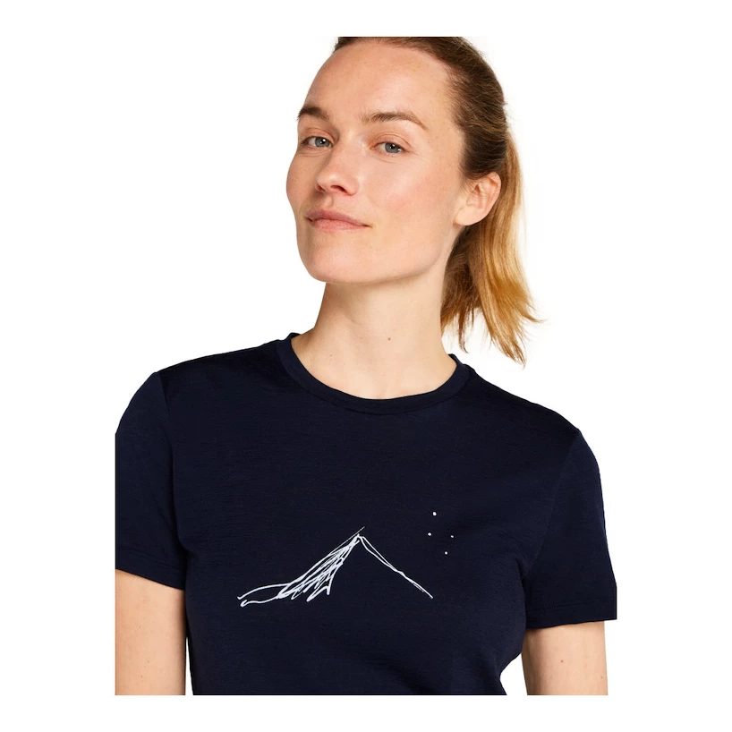 Koszulka damska Icebreaker Merino 150 Tech Lite SS T South Const Midnight Navy
