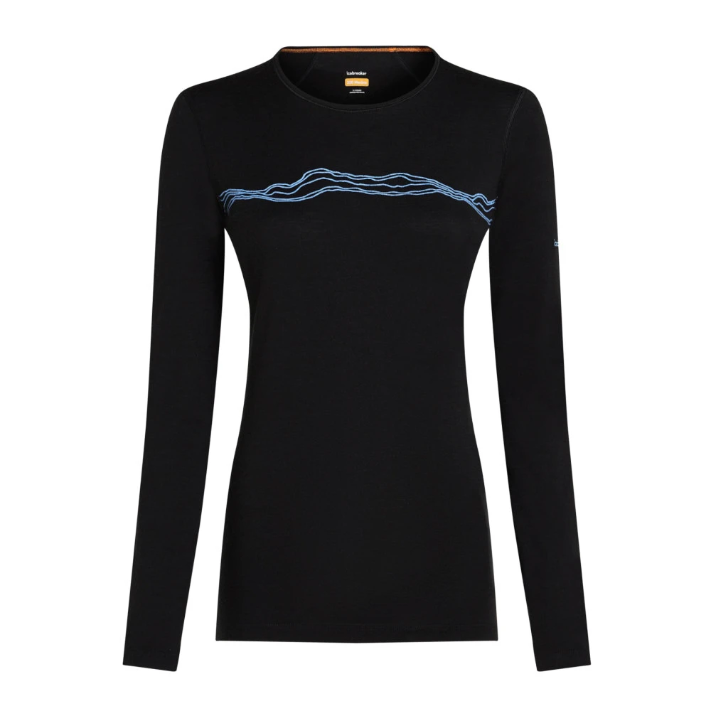 Koszulka damska Icebreaker Merino 200 Oasis LS Crewe Mountain Pulse Black