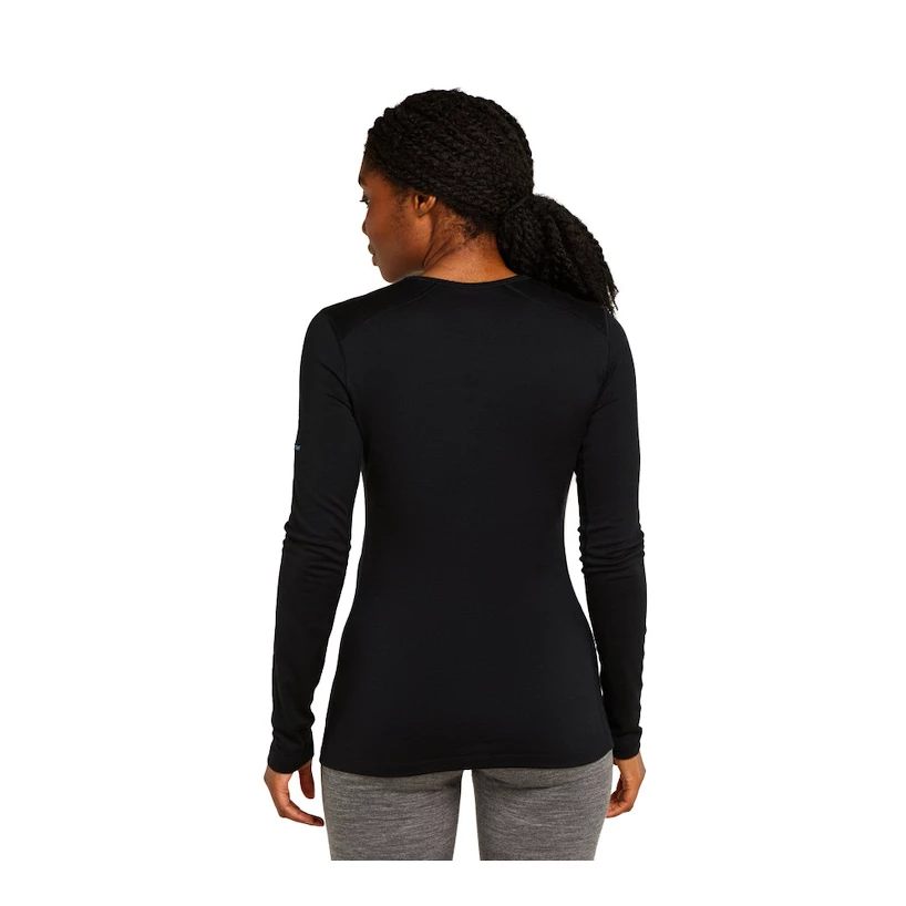 Koszulka damska Icebreaker Merino 200 Oasis LS Crewe Mountain Pulse Black