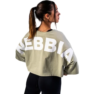 Koszulka damska Nebbia STRONG BEAUTY Oversized Cropped Tee JUST FLOW 431 light green