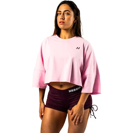 Koszulka damska Nebbia STRONG BEAUTY Oversized Cropped Tee JUST FLOW 431 pink