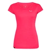 Koszulka damska Salewa  Puez Melange Dry S/S Tee Rose Red Melange