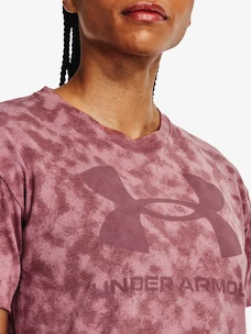 Koszulka damska Under Armour  LOGO AOP HEAVYWEIGHT SS-PNK M