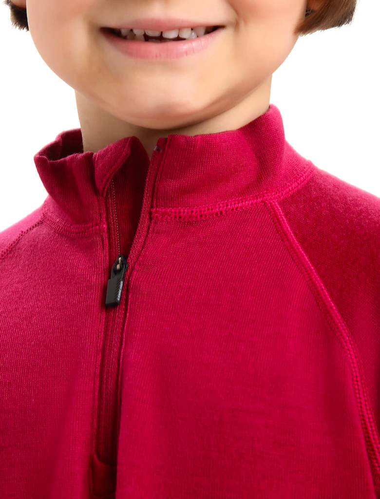 Koszulka dziecięca Icebreaker  K 260 Tech LS Half Zip Cherry