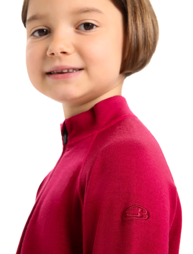 Koszulka dziecięca Icebreaker  K 260 Tech LS Half Zip Cherry