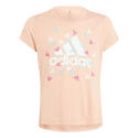 Koszulka dziewczęca adidas Aeroready Up2Move Cotton Touch Training Slim Logo Ambient Blush