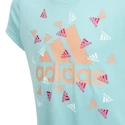 Koszulka dziewczęca adidas Aeroready Up2Move Cotton Touch Training Slim Logo Mint Ton