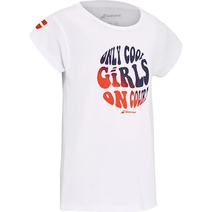 Koszulka dziewczęca Babolat  Exercise Cotton Tee Girl White