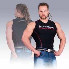 Koszulka kompresyjna MadMax bez rękawów MSW904 czarno-czerwona