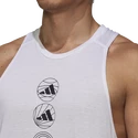 Koszulka męska adidas  Run Logo Tank White