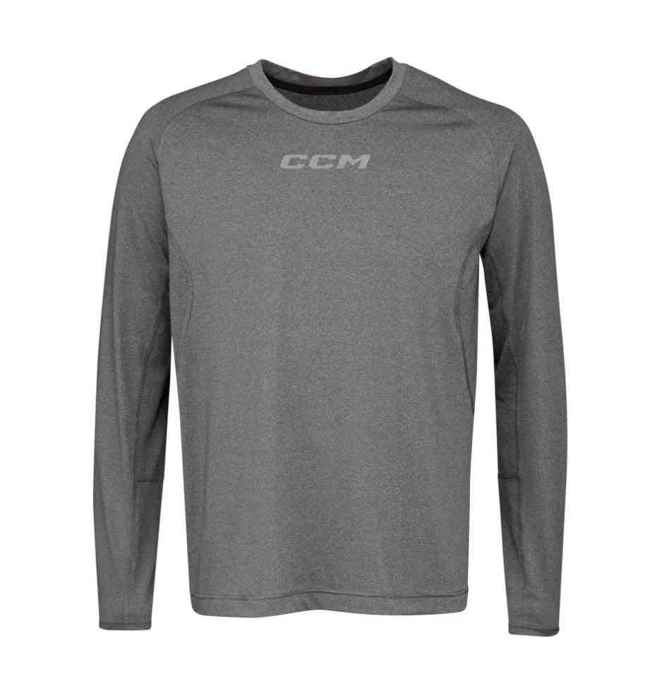 Koszulka męska CCM  Non Compression LS Tee Grey Senior